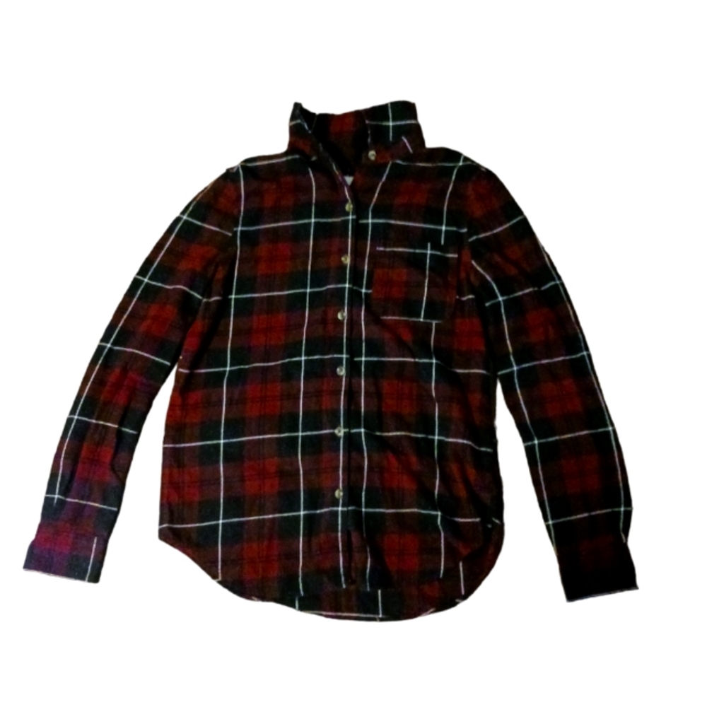 Womens extra small aeropostale long-sleeved plaid button down top